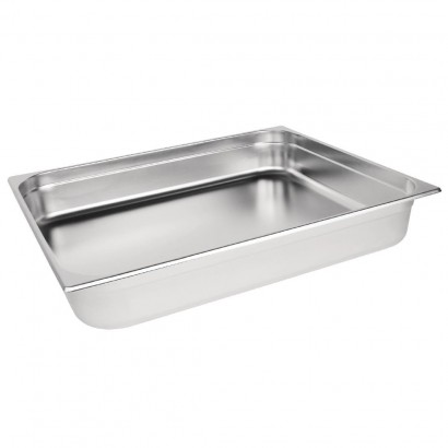 Vogue Stainless Steel 2/1 Double Full Size 100mm Deep Gastronorm Pan