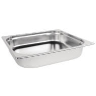 Vogue Stainless Steel 2/3 Two Third Size 65mm Deep Gastonorm Pan
