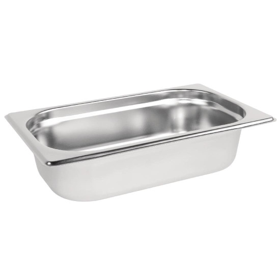 Vogue Stainless Steel 1/4 One Quarter Size 65mm Deep Gastronorm Pan