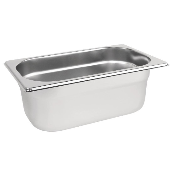 Vogue Stainless Steel 1/4 One Quarter Size 100mm Deep Gastronorm Pan