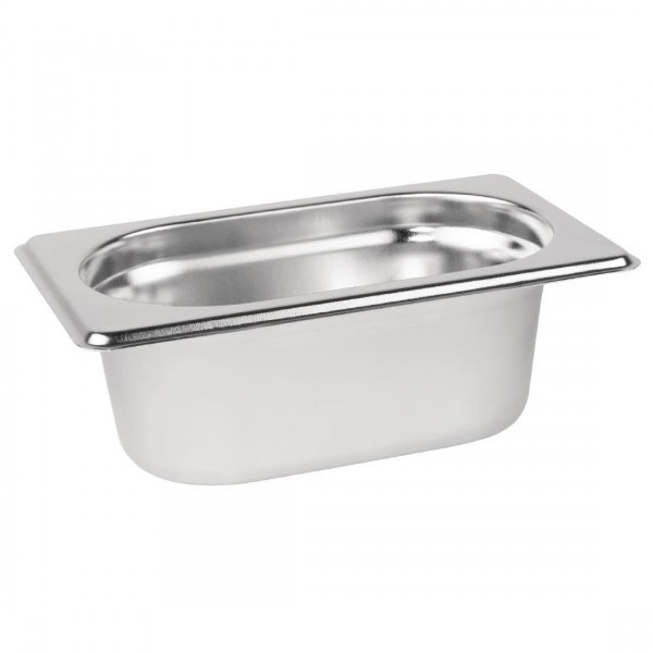 Vogue Stainless Steel 1/9 One Ninth Size 65mm Deep Gastronorm Pan