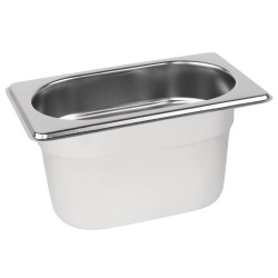 Vogue Stainless Steel 1/9 One Ninth Size 100mm Deep Gastronorm Pan