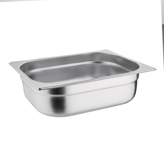 Vogue Stainless Steel 1/2 One Half Size 100mm Deep Gastonorm Pan