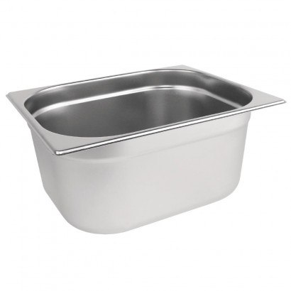 Vogue Stainless Steel 1/2 One Half Size 150mm Deep Gastonorm Pan