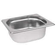 Vogue Stainless Steel 1/6 One Sixth Size 65mm Deep Gastronorm Pan