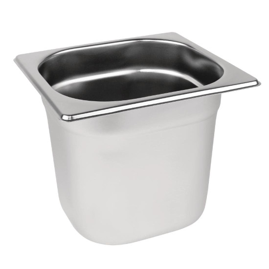 Vogue Stainless Steel 1/6 One Sixth Size 150mm Deep Gastronorm Pan
