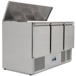 Koldbox KXCC3-PREP 3 Door Compact Saladette Prep Counter with Chopping Board