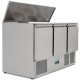 Koldbox KXCC3-PREP 3 Door Compact Saladette Prep Counter with Chopping Board