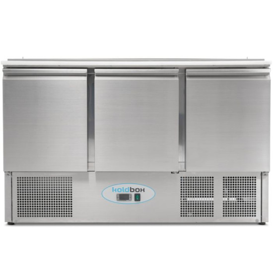 Koldbox KXCC3-PREP 3 Door Compact Saladette Prep Counter with Chopping Board