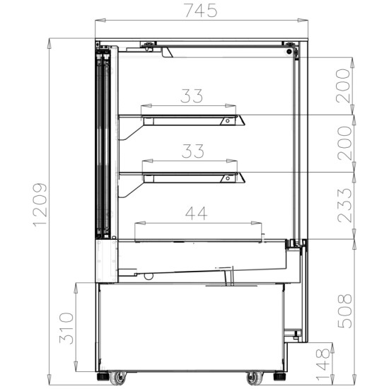 Tefcold LPD1200F 1.2m Chilled Flat Glass Display Cabinet