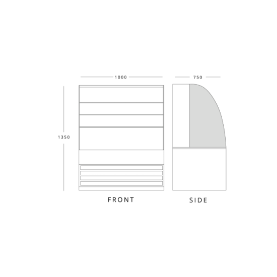 Frost Tech P75/100 1.0m Patisserie Display