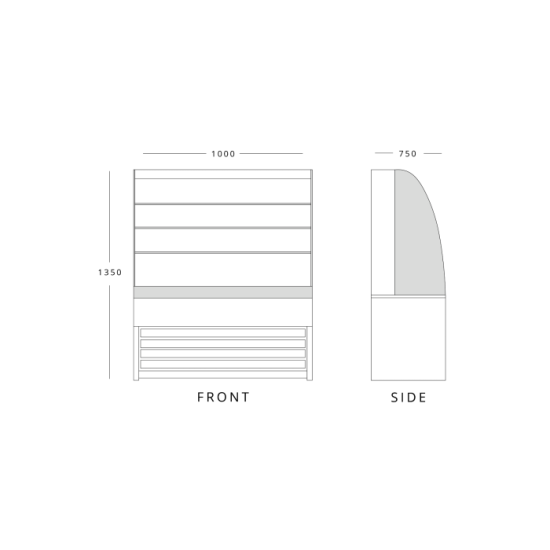 Frost Tech P75 100 1.0m Open Front Merchandiser