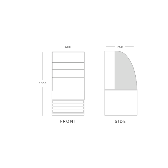 Frost Tech P75/60 0.6m Patisserie Display