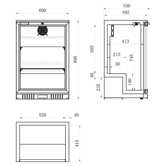 Interlevin PD10H Single Door Undercounter Bottle Cooler
