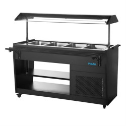 Polar PG007 4x 1/1 GN Black Refrigerated Buffet Salad Bar