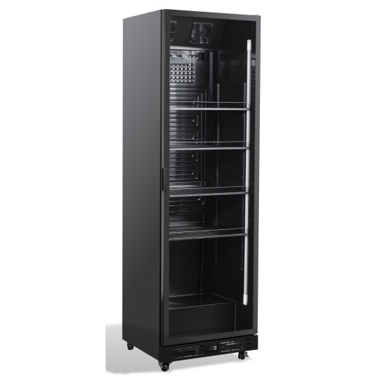 Kool SC360 Black Upright Single Door Display Fridge