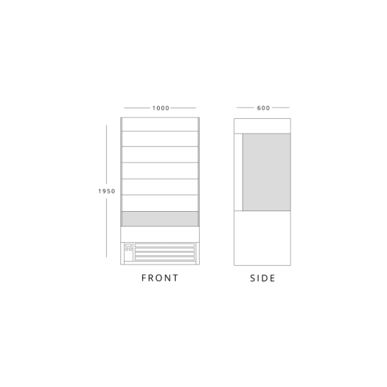 Frost Tech SD60-100 1.0m Slimline Stainless Steel Multideck