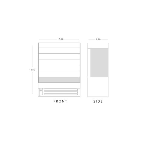 Frost Tech SD60-150 1.5m Slimline Stainless Steel Multideck