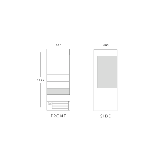 Frost Tech SD60-60 0.6m Slimline Stainless Steel Multideck