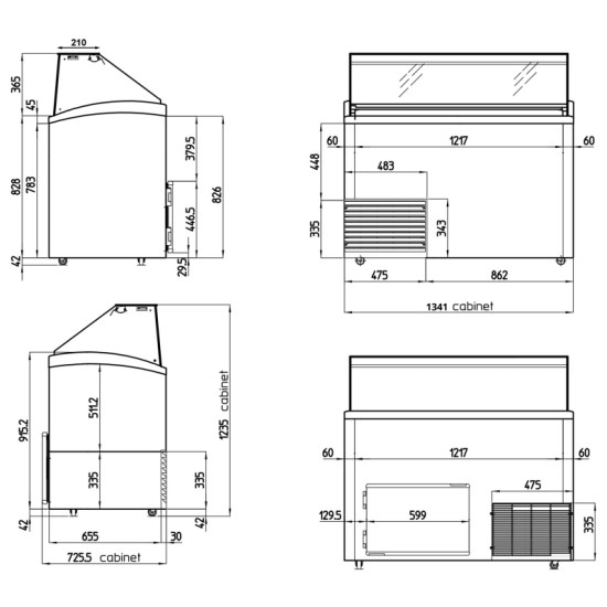 Framec SLANT 510 10 Pan Ice Cream Display Freezer