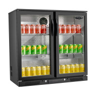 Sterling Pro SP2BH-LO Black Low Height Double Hinged Door Bottle Cooler