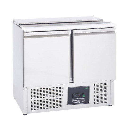 Sterling Pro SPU200SL 2 Door Saladette Counter with Chopping Board