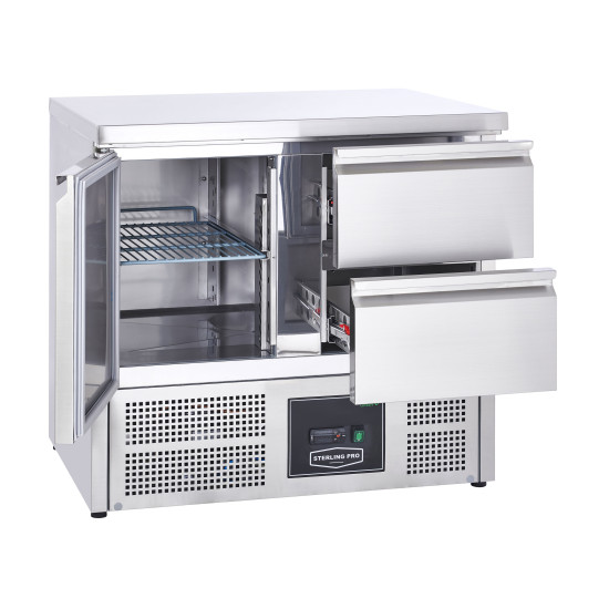 Sterling Pro SPU201-2D Fridge Counter with 1 Door and 2 Drawers