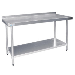 Vogue T381 Stainless Steel W1200 x D600mm Table with Upstand