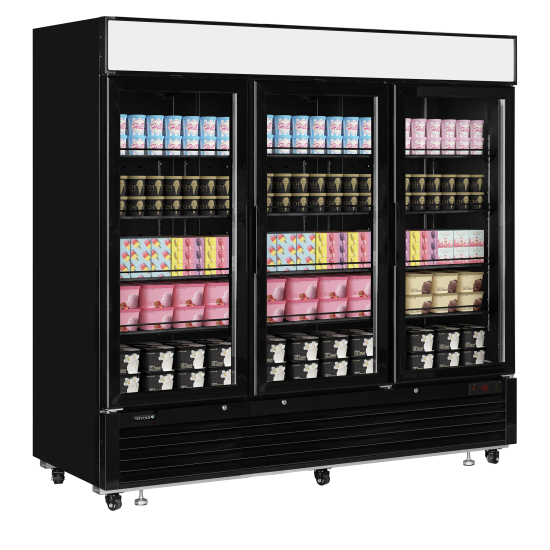 LGF7500 Black Glass Door Display Freezer