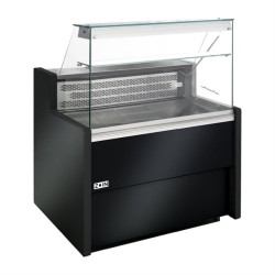 Zoin Tibet FP922-1000 1m Flat Glass Black Serve Over Counter Fridge