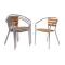 Bolero Aluminium and Ash Stacking Chair (Pack of 4)