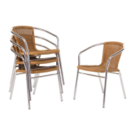 Bolero Aluminium & Wicker Chair (Pack of 4)