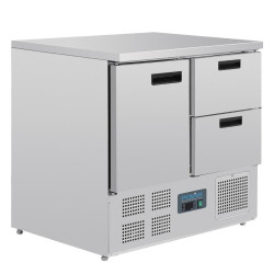 Polar U637 1 Door 2 Drawer 240ltr Fridge Counter