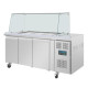 Polar UA018 GN Saladette Counter with Square Sneeze Guard 3 Door