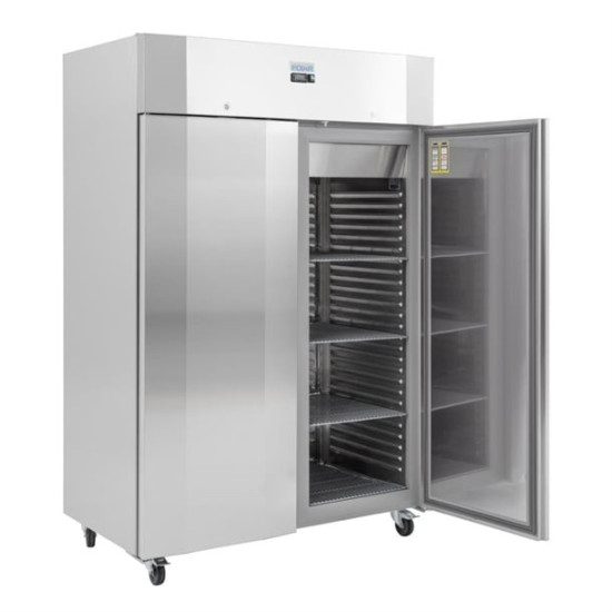 Polar UA032 1400ltr Stainless Steel Double Door Upright Storage Fridge
