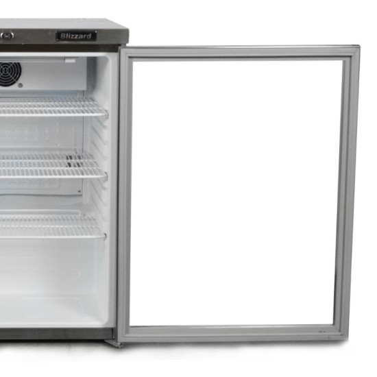 Blizzard UCR140CR Glass Door Under Counter Fridge