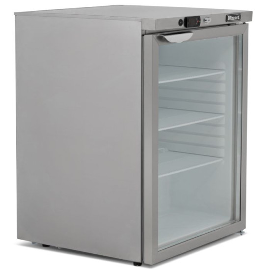 Blizzard UCR140CR Glass Door Under Counter Fridge