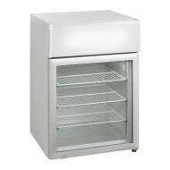 Tefcold UF100GCP: 116Ltr Countertop Glass Door Display Freezer with Canopy