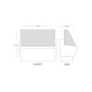 Blizzard Zeta130 1.3m Slimline Serve Over Counter