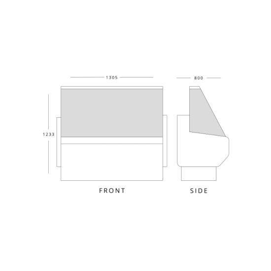 Blizzard Zeta130 1.3m Slimline Serve Over Counter