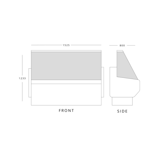 Blizzard Zeta150 1.5m Slimline Serve Over Counter