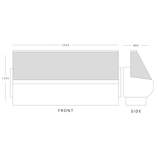 Blizzard Zeta250 2.5m Slimline Serve Over Counter